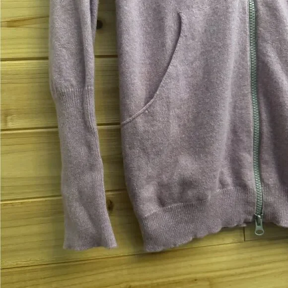 Brunello Cucinelli Size Medium Pink Purple Double Zipper Ruched Cashmere Sweater - Picture 2 of 14